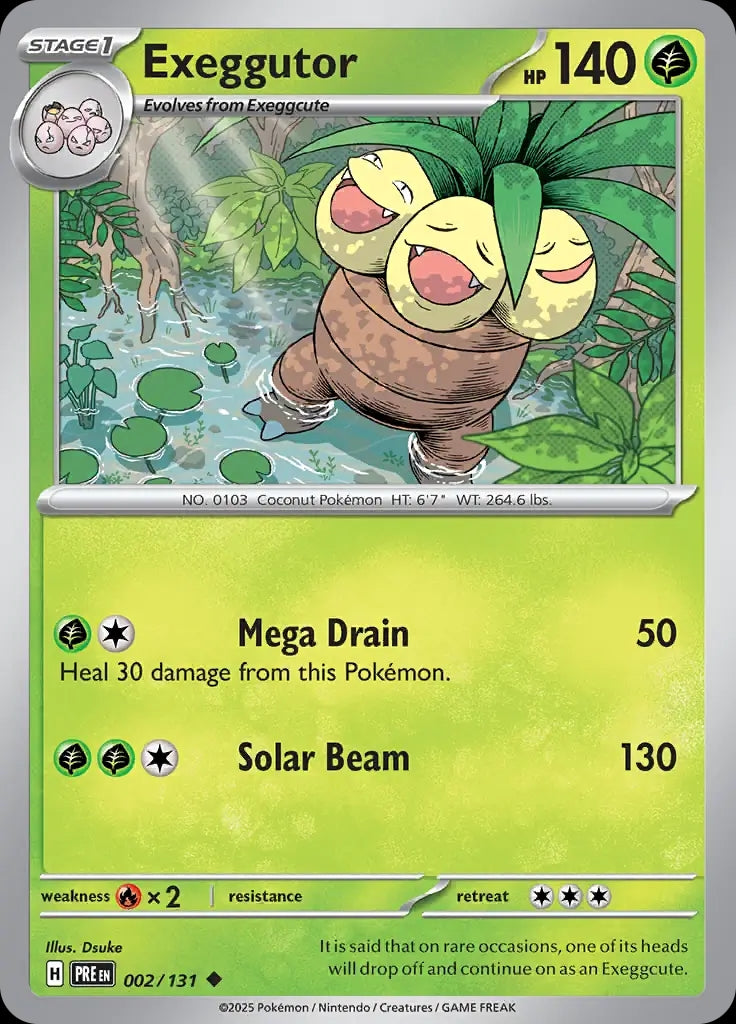 Exeggutor - 002/131 - Prismatic Evolutions - Uncommon Normal - NM/M