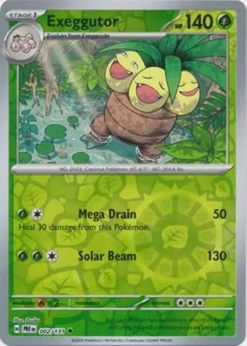 Exeggutor - 002/131 - Prismatic Evolutions - Uncommon Reverse Holo - NM/M