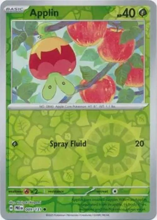 Applin - 009/131 - Prismatic Evolutions - Common Reverse Holo - NM/M