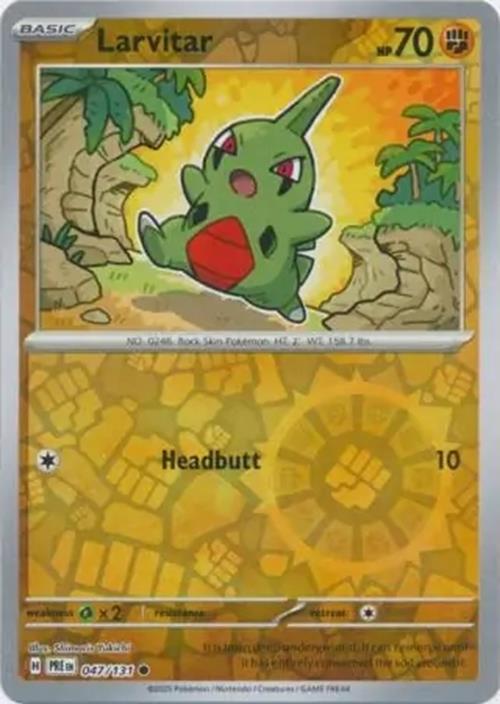 Larvitar - 047/131 - Prismatic Evolutions - Common Reverse Holo - NM/M