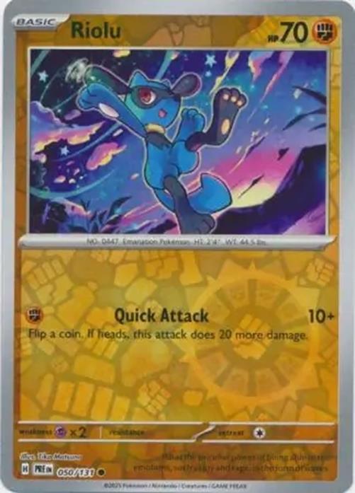 Riolu - 050/131 - Prismatic Evolutions - Common Reverse Holo - NM/M