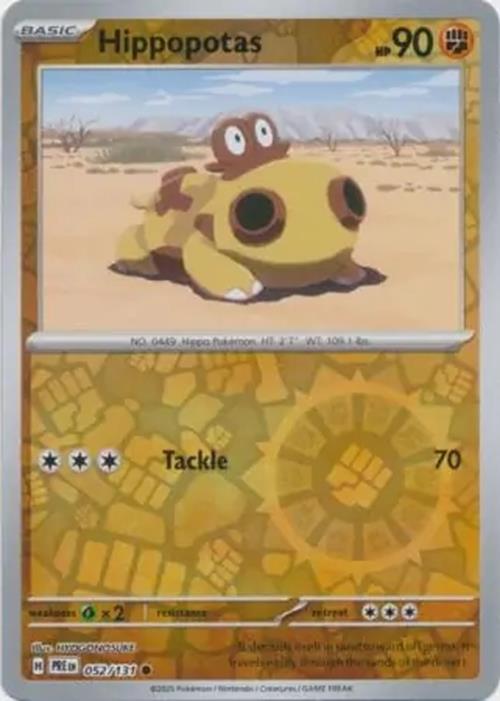 Hippopotas - 052/131 - Prismatic Evolutions - Common Reverse Holo - NM/M