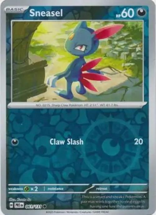 Sneasel - 061/131 - Prismatic Evolutions - Common Reverse Holo - NM/M