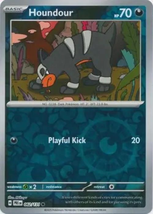 Houndour - 062/131 - Prismatic Evolutions - Common Reverse Holo - NM/M