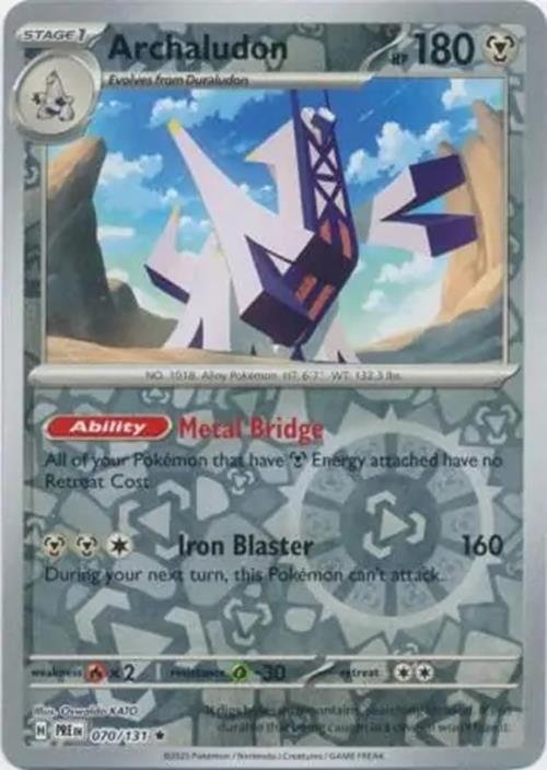 Archaludon - 070/131 - Prismatic Evolutions - Rare Reverse Holo - NM/M