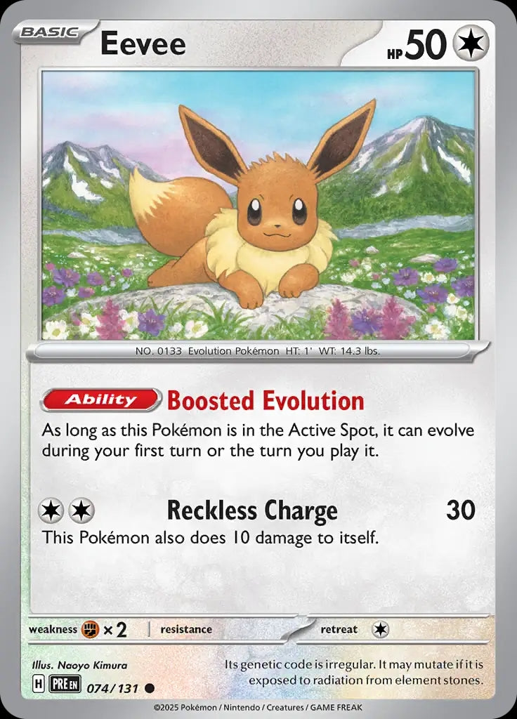 Eevee - 074/131 - Prismatic Evolutions - Common Normal - NM/M