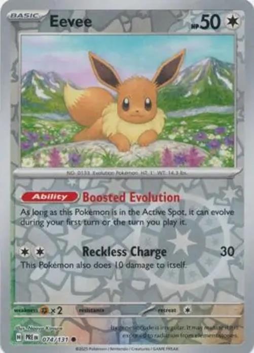 Eevee - 074/131 - Prismatic Evolutions - Common Reverse Holo - NM/M