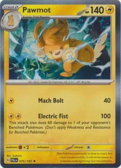 Pawmot - 076/193 - Paldea Evolved - Rare - NM/M