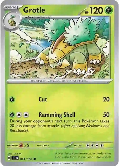 Grotle - 011/162 - Common - Temporal Forces - Pokemon - NM/M