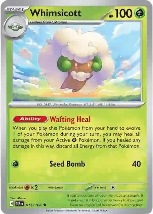 Whimsicott - 015/162 - Holo Rare - Temporal Forces - Pokemon - NM/M