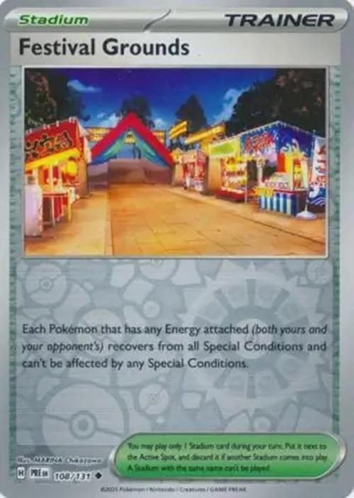 Festival Grounds - 108/131 - Prismatic Evolutions - Uncommon Reverse Holo - NM/M