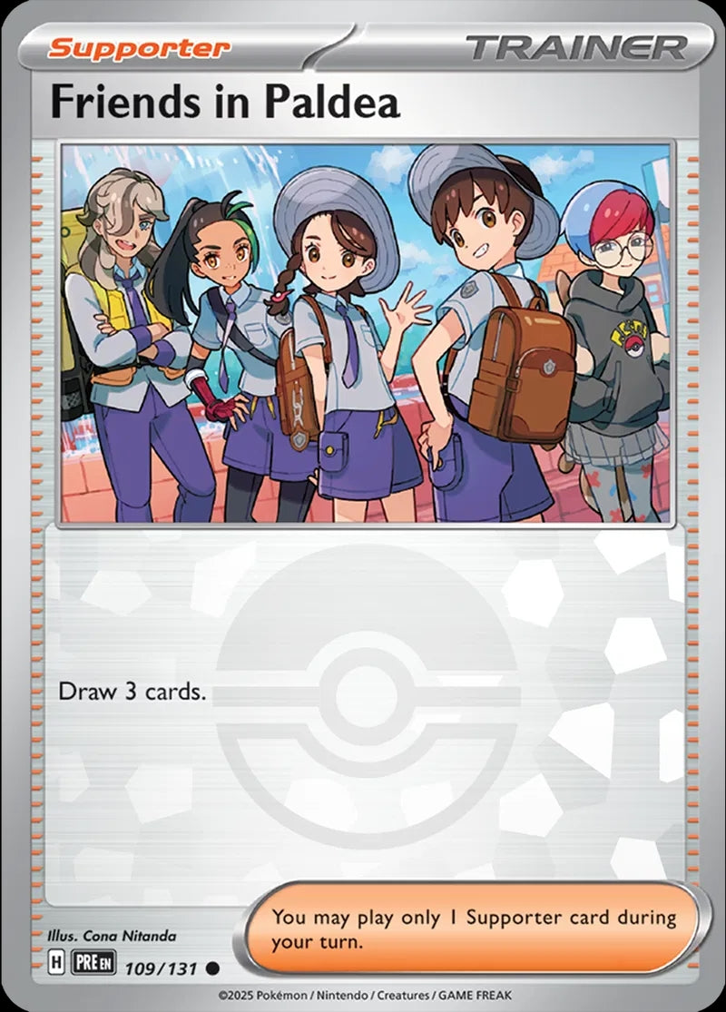 Friends in Paldea - 109/131 - Prismatic Evolutions - Common Poke Ball Holo - NM/M