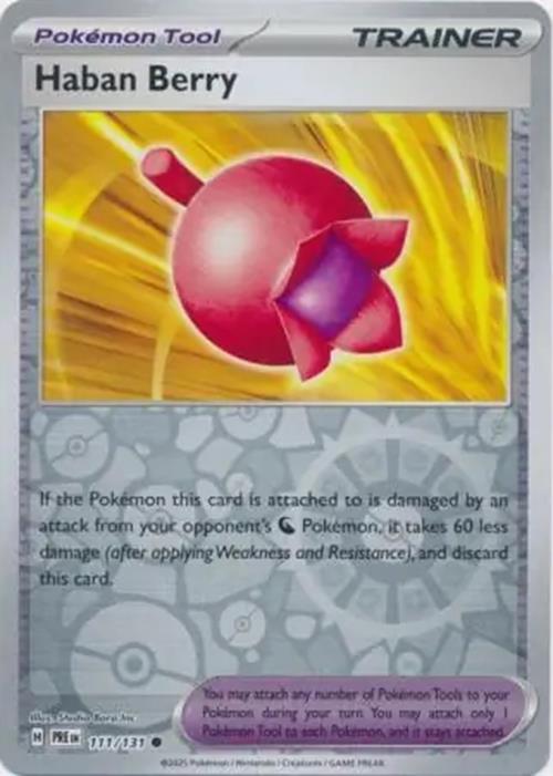 Haban Berry - 111/131 - Prismatic Evolutions - Common Reverse Holo - NM/M