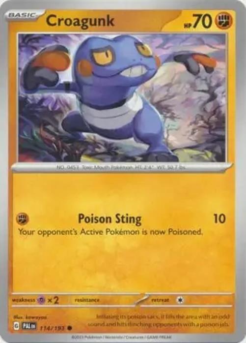 Croagunk - 114/193 - Paldea Evolved - Common - NM/M