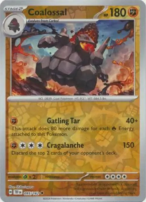 Coalossal - 095/162 - Reverse Holo Uncommon - Temporal Forces - Pokemon - NM/M