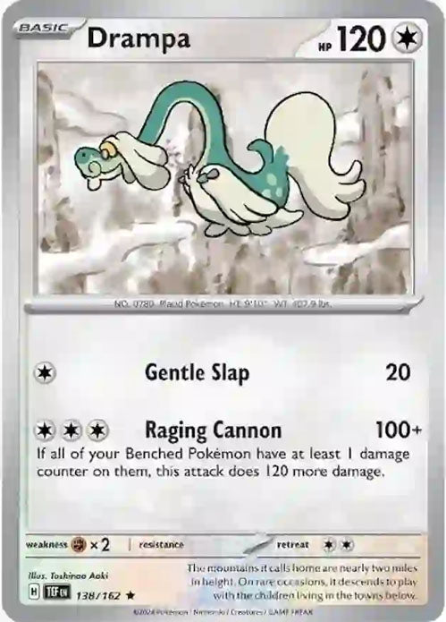 Drampa - 138/162 - Holo Rare - Temporal Forces - Pokemon - NM/M