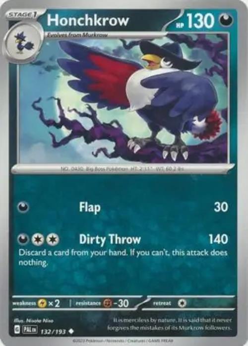 Honchkrow - 132/193 - Paldea Evolved - Uncommon - NM/M