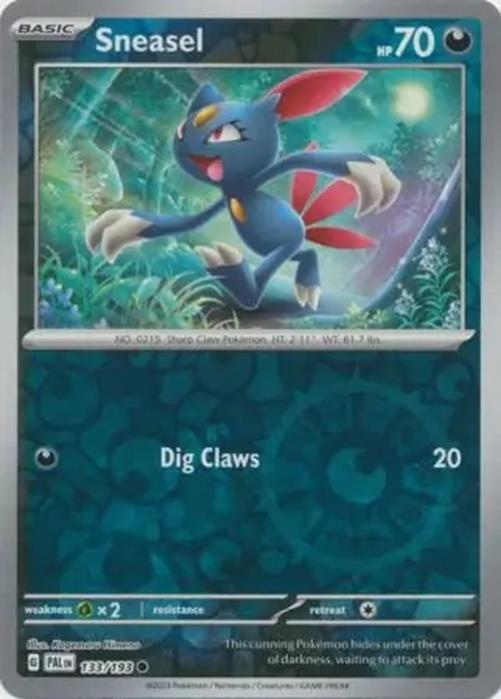Sneasel - 133/193 - Paldea Evolved - Reverse Holo Common - NM/M