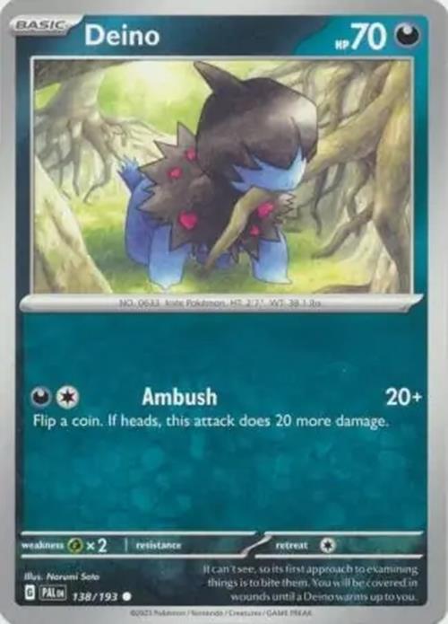 Deino - 138/193 - Paldea Evolved - Common - NM/M
