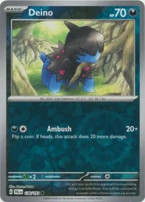 Deino - 138/193 - Paldea Evolved - Reverse Holo Common - NM/M