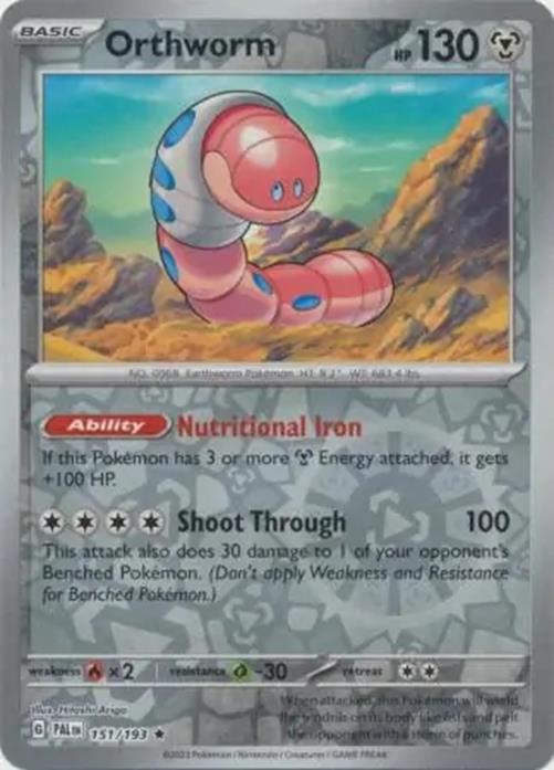 Orthworm - 151/193 - Paldea Evolved - Reverse Holo Rare - NM/M