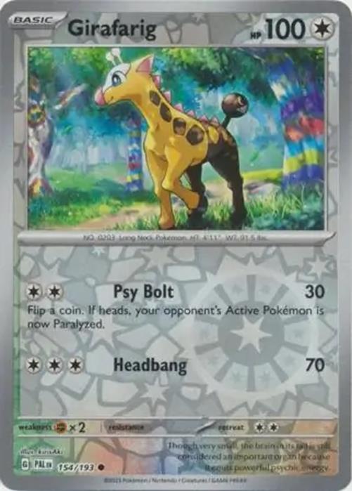 Girafarig - 154/193 - Paldea Evolved - Reverse Holo Common - NM/M