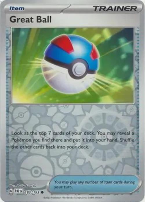 Great Ball - 183/193 - Paldea Evolved - Reverse Holo Common - NM/M