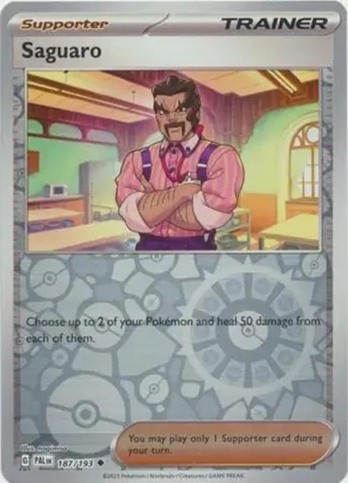 Saguaro - 187/193 - Paldea Evolved - Reverse Holo Uncommon - NM/M