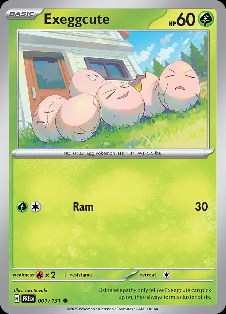 Exeggcute - 001/131 - Prismatic Evolutions - Common Normal - NM/M