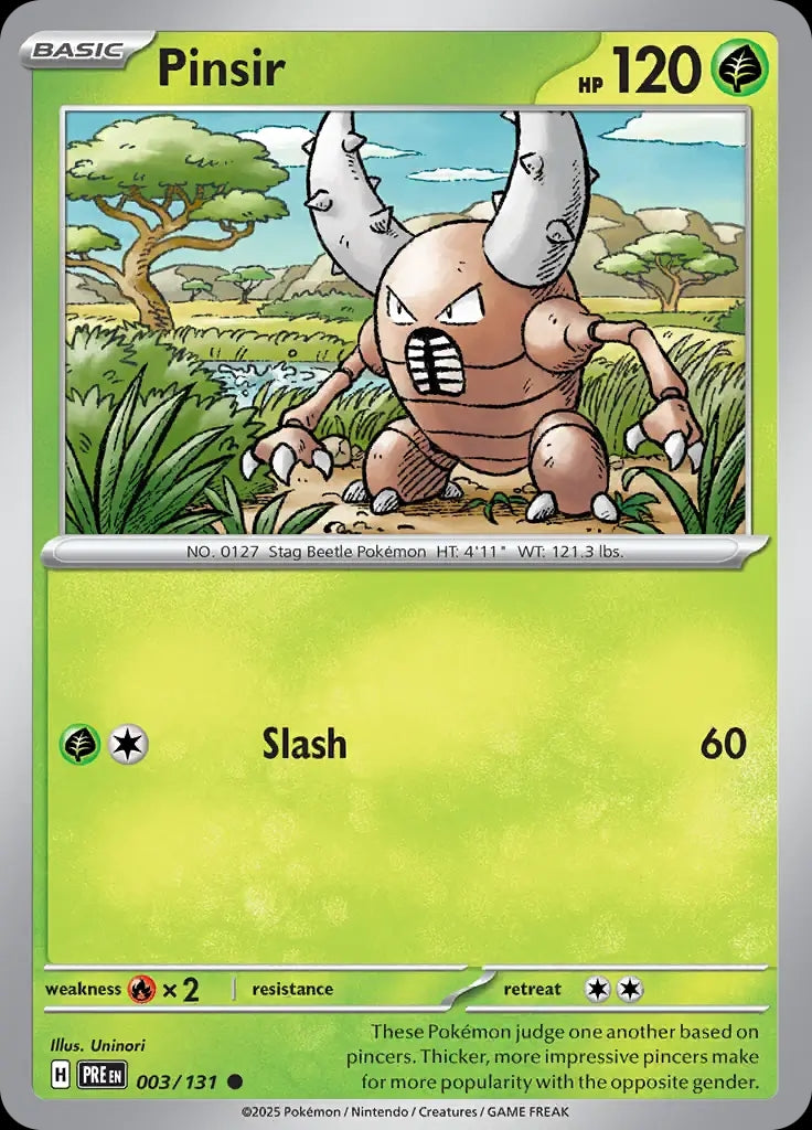 Pinsir - 003/131 - Prismatic Evolutions - Common Normal - NM/M