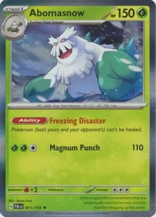 Abomasnow - 011/193 - Paldea Evolved - Rare - NM/M