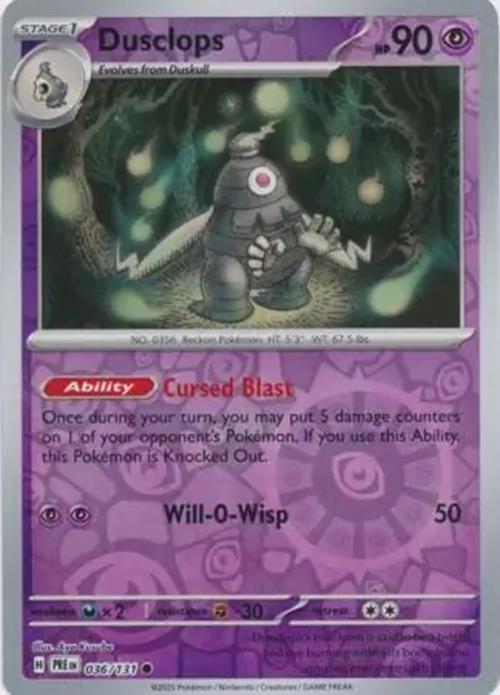 Dusclops - 036/131 - Prismatic Evolutions - Common Reverse Holo - NM/M