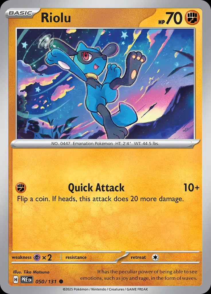 Riolu - 050/131 - Prismatic Evolutions - Common Normal - NM/M