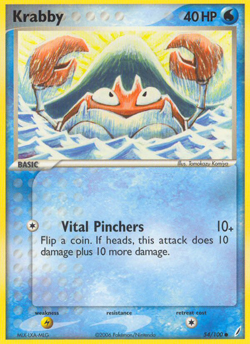 Krabby - 54/100 - Common - Crystal Guardians - Pokemon - MP+