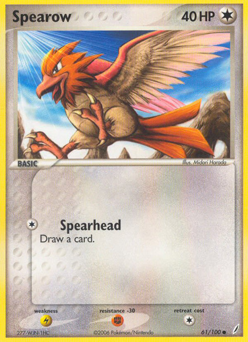 Spearow - 61/100 - Common - Crystal Guardians - Pokemon - MP+