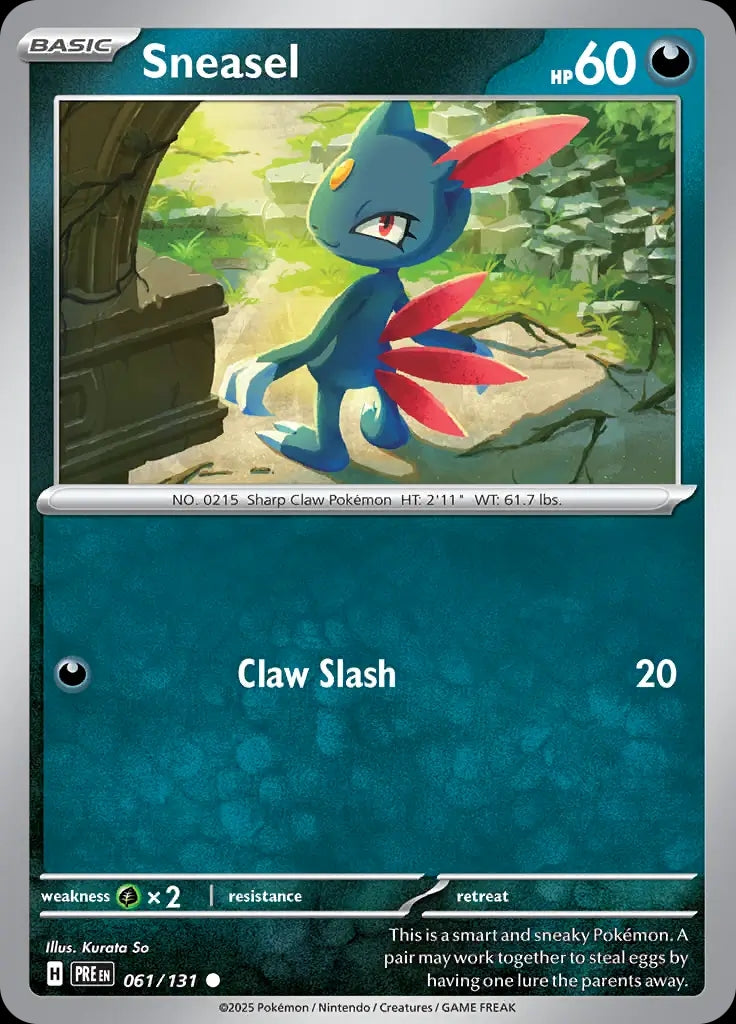 Sneasel - 061/131 - Prismatic Evolutions - Common Normal - NM/M