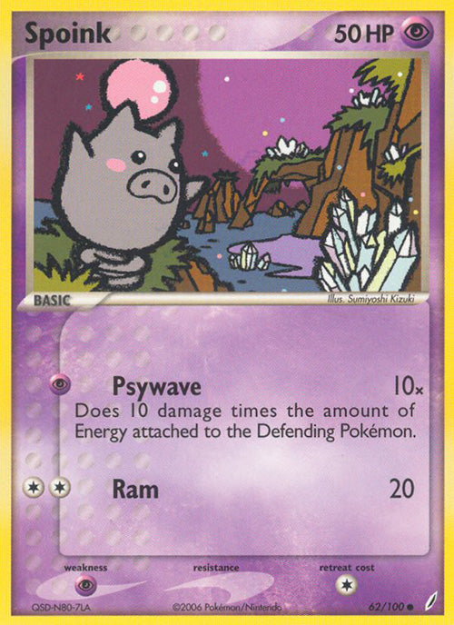 Spoink - 62/100 - Common - Crystal Guardians - Pokemon - MP+