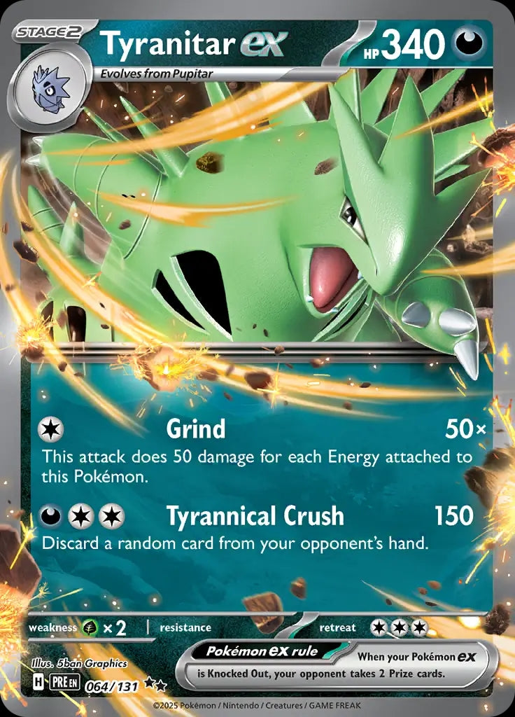 Tyranitar ex - 064/131 - Prismatic Evolutions - Double Rare (RR) - NM/M