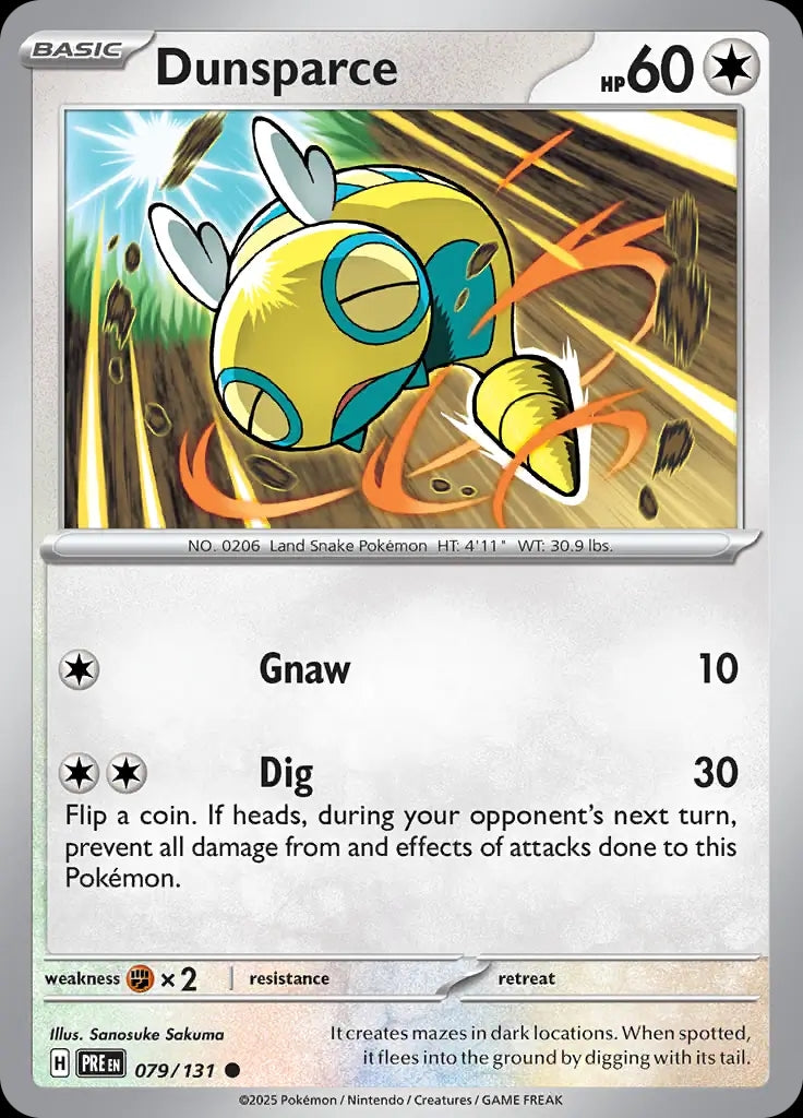 Dunsparce - 079/131 - Prismatic Evolutions - Common Normal - NM/M