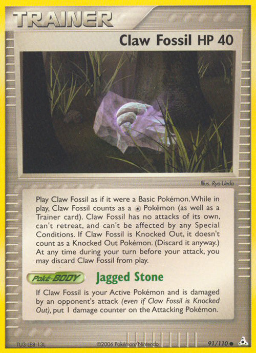 Claw Fossil - 91/110 - Common - Holon Phantoms - Pokemon - MP+