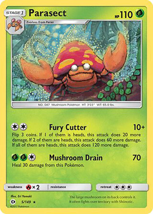 Parasect - 005/149 - Rare - Sun & Moon Base - Pokemon - LP+