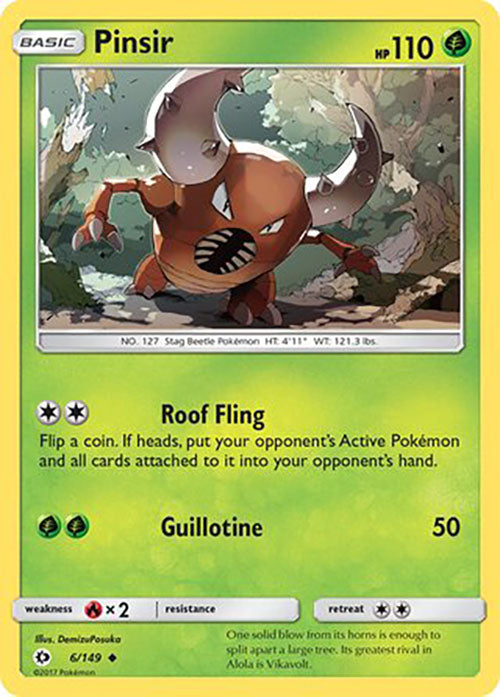Pinsir - 006/149 - Uncommon - Sun & Moon Base - Pokemon - LP+