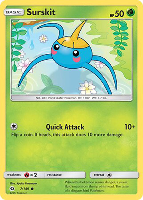 Surskit - 007/149 - Common - Sun & Moon Base - Pokemon - LP+