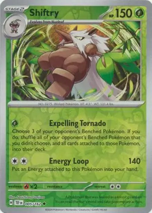 Shiftry - 005/162 - Reverse Holo Uncommon - Temporal Forces - Pokemon - NM/M