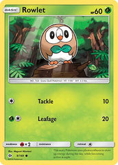 Rowlet - 9/149 - Reverse Holo Common - Sun & Moon Base - Pokemon - LP+