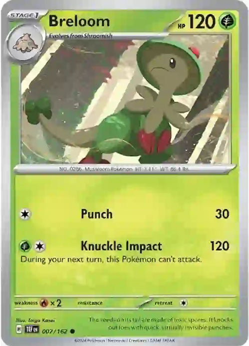 Breloom - 007/162 - Common - Temporal Forces - Pokemon - NM/M