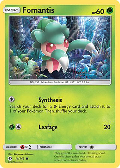 Fomantis - 14/149 - Common - Sun & Moon Base - Pokemon - LP+