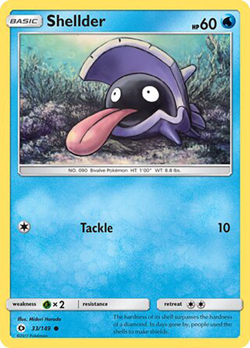 Shellder - 33/149 - Common - Sun & Moon Base - Pokemon - LP+