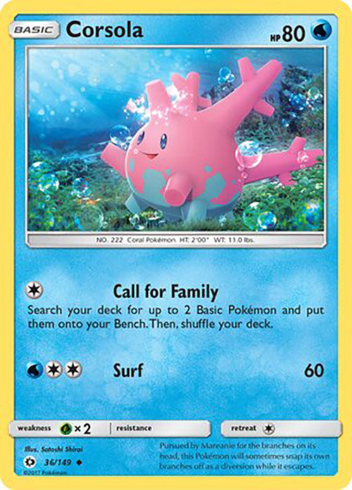 Corsola - 36/149 - Uncommon - Sun & Moon Base - Pokemon - LP+
