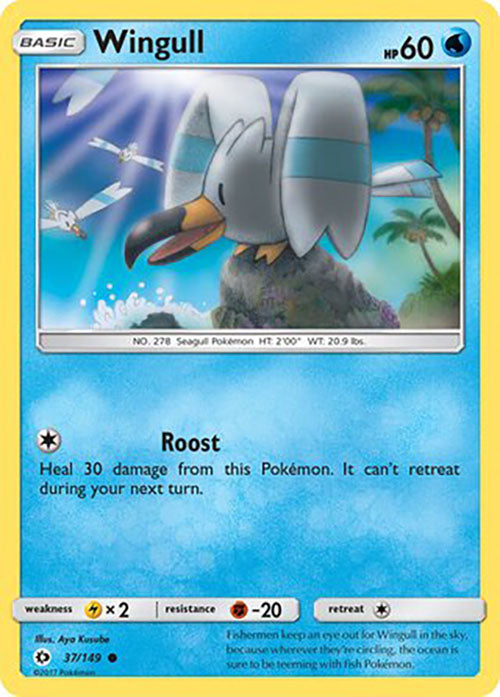 Wingull - 37/149 - Common - Sun & Moon Base - Pokemon - LP+